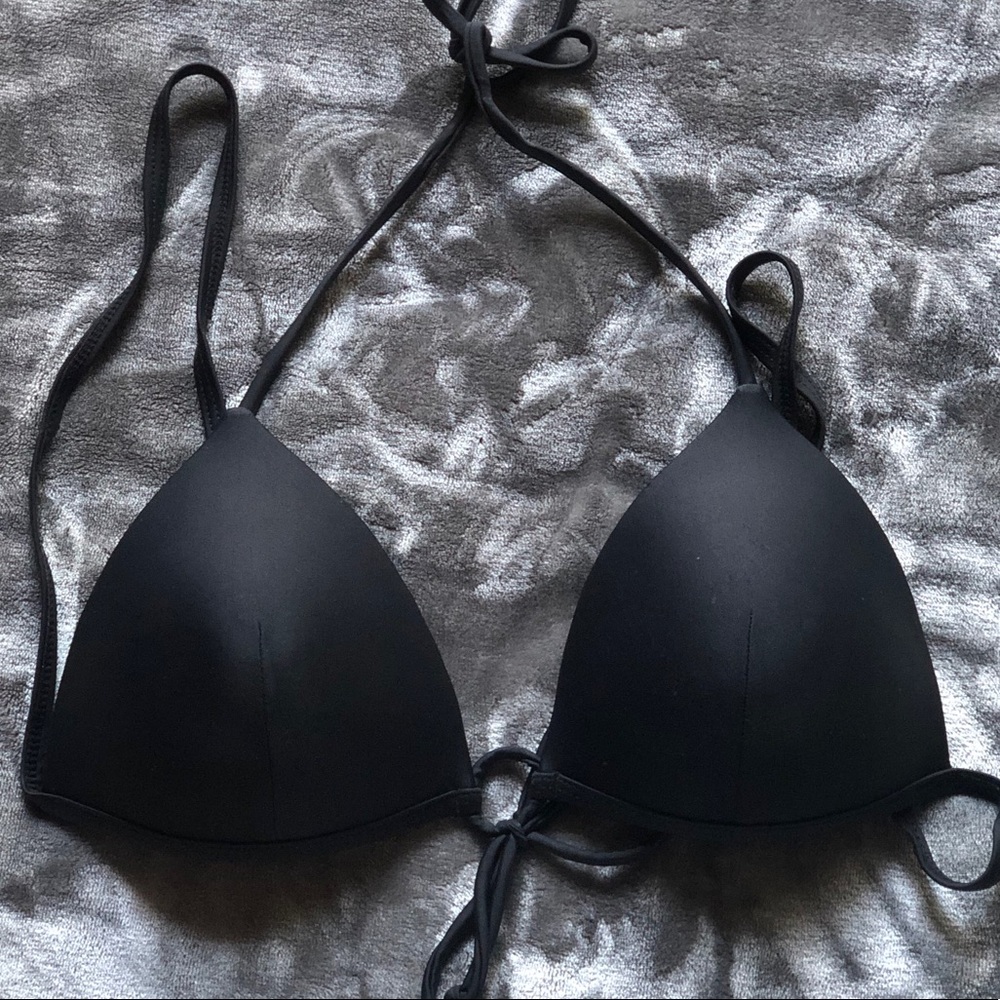 Women’s Black Push Up Triangle Bikini Top - Large